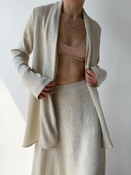 DONSEE10｜DS10SS2509 米黄自然肌理系带上衣 商品图2