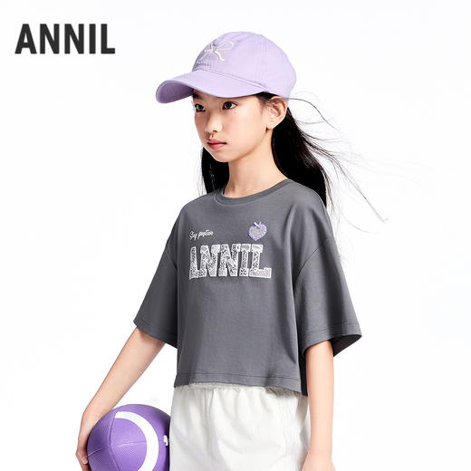 【实体店同款】女童液氨短袖针织衫夏季新款安奈儿童装AG521655 商品图1