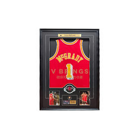 收藏系列 麦迪 “武汉”限量版 火箭队红色1号 亲笔签名球衣