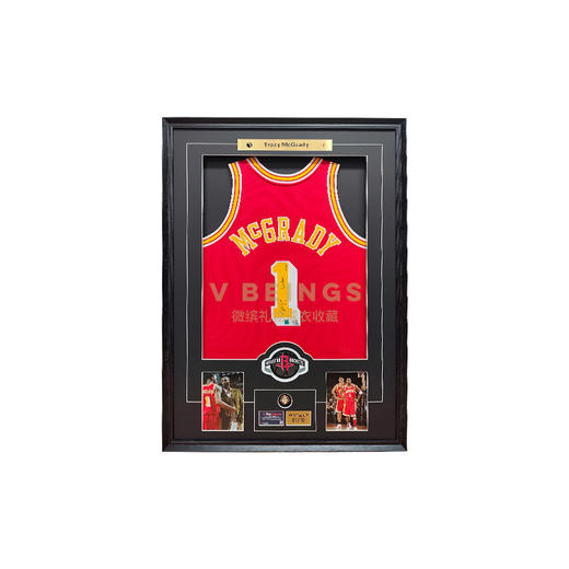 收藏系列 麦迪 “武汉”限量版 火箭队红色1号 亲笔签名球衣 商品图0