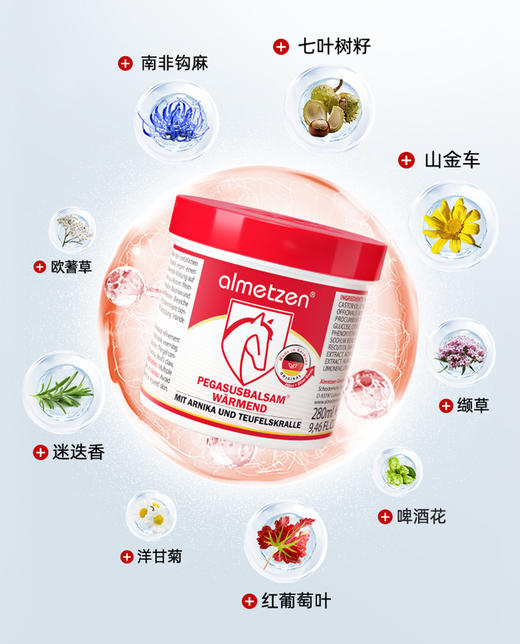 德国almetzen阿尔美森  舒体/清凉按摩凝胶 280ml 草本呵护 运动常备关节防护 商品图4