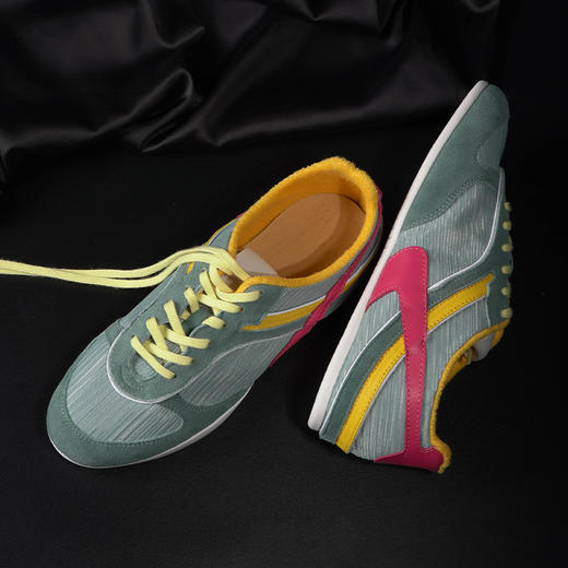 BESSIEIE/贝缌【复古拼接德训鞋】真皮休闲透气阿甘鞋 商品图1