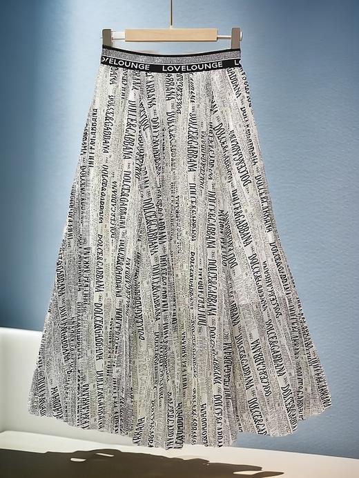 春季特卖 潮牌清仓价-白色字母烫钻松紧腰网纱半裙1014-喜出 商品图2