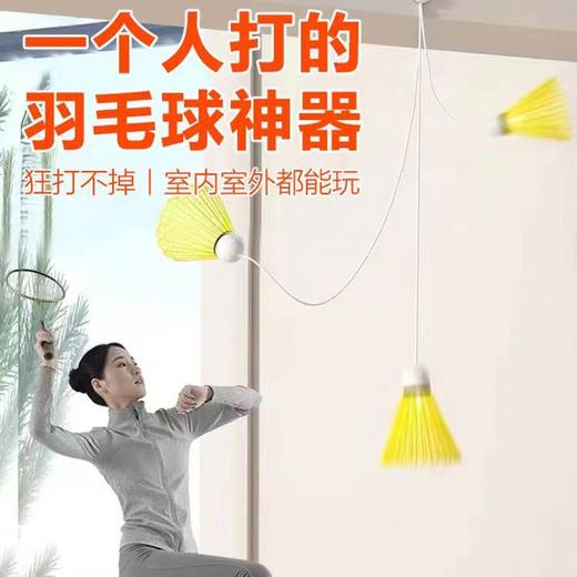 【无痕背胶羽毛球器 室内悬挂式】羽毛球训练器简易版 自动回弹羽毛球 室内室外通用玩具 狂打不掉 商品图2
