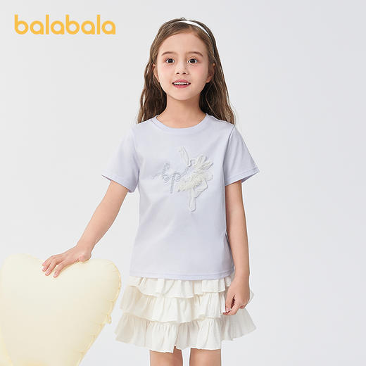 巴拉巴拉童装儿童短袖女童t恤2025款夏速干凉感上衣 商品图2