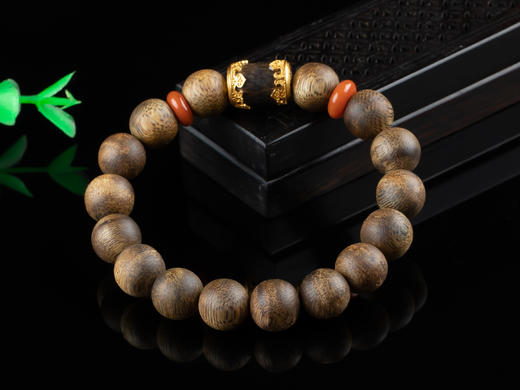 XY0154沉香南红925银古色手串 商品图3