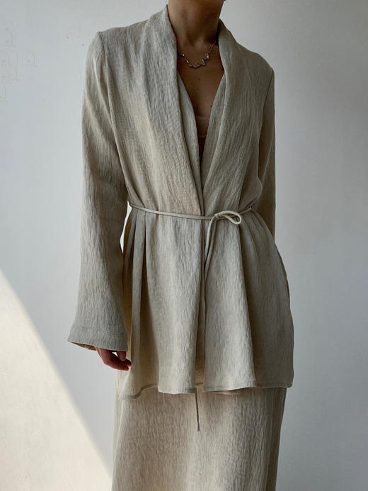 DONSEE10｜DS10SS2509 米黄自然肌理系带上衣 商品图4