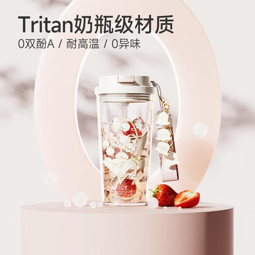 【6F】多样屋格沵（germ）原创铃兰夏季双饮塑料杯女带吸管耐高温随手咖啡水杯520ML 商品图4