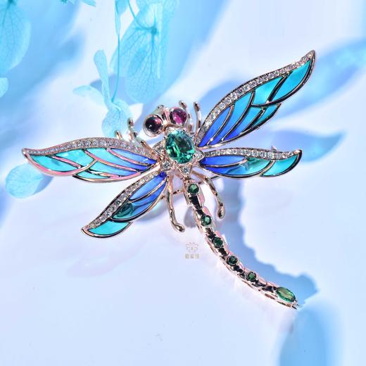 【腾飞】祖母绿蜻蜓胸针-CB12401077 商品图0