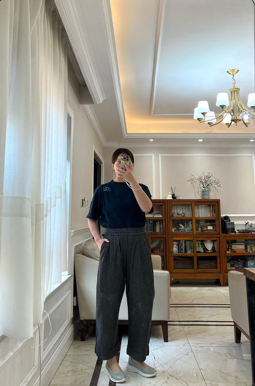 319-5 日杂风 棉麻混纺 超宽松 八分阔腿裤 我穿m 商品图11