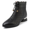 雀说真皮女靴复古镂空女鞋中粗跟妈妈鞋高帮打孔牛皮洞洞凉鞋AL3287 商品缩略图5