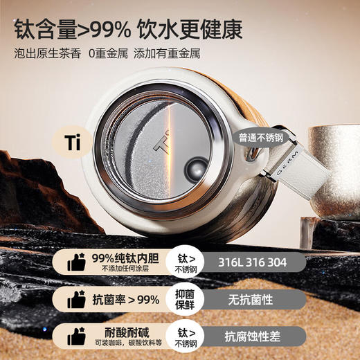 【6F】多样屋格沵（germ）纯钛超轻保温杯大都会梵高联名水杯高颜值女礼物咖啡杯大容量杯子 迷你悦动钛杯【轻奢礼盒】580ml 商品图3