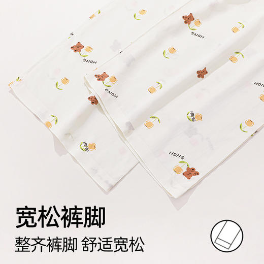 【商场同款】熳洁儿 春夏印花单裤百搭显瘦阔腿裤升级版带口袋花花裤25203020/25203021 商品图7