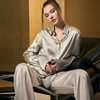 Solo seta桑蚕丝家居服女丝绸纯色睡衣缎面通勤宽松衬衫2025秋冬 商品缩略图4