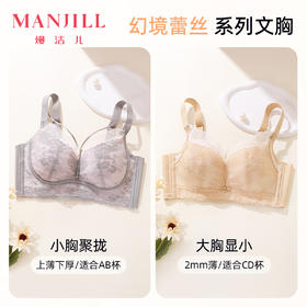 【A-D杯】熳洁儿 性感蕾丝文胸聚拢上托小胸聚拢大胸显小收副乳内衣24761515/24761516