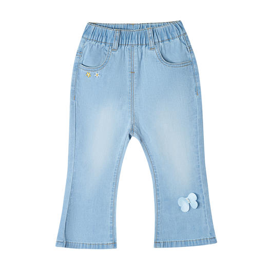 笛莎Deesha 童装女童裤子女童“甜美公主”微喇牛仔裤 商品图4