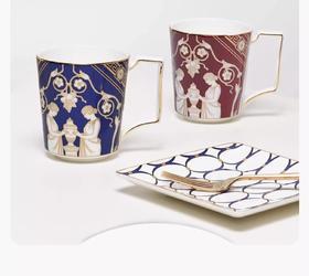 WEDGWOOD威基伍德文艺复兴骨瓷马克杯水杯威基伍德文艺复兴骨瓷马克杯2件装(蓝+红)