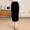 丁摩垂感真丝丝绒包臀裙女新款通勤优雅一步裙中长款显瘦半身裙AL7637 商品缩略图3