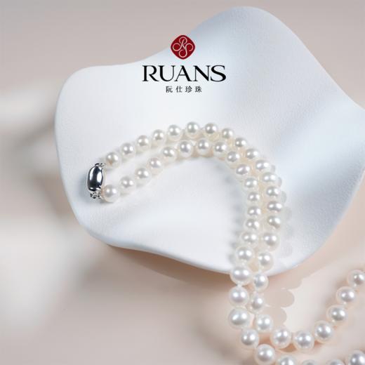 阮仕珍珠 月华系列 S925银 淡水珍珠项链 6.3-7.3mm 近圆 极微瑕 极强光 商品图3