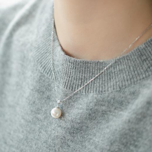 阮仕珍珠 日韵凝光系列S925银日本珠AKOYA珍珠链牌 9-9.5mm 正圆 极微瑕 极强光 商品图0