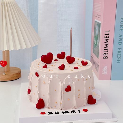 ins红色爱心简约情人节七夕蛋糕-低糖处理无添加 商品图1