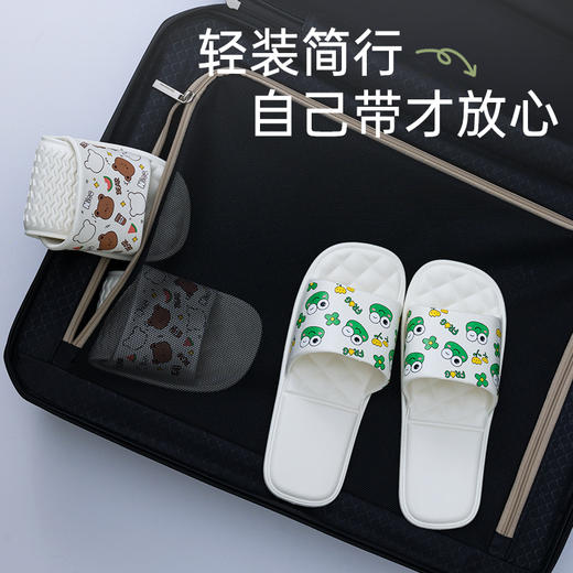 洁丽雅可折叠旅行拖鞋女印花便携旅游防滑2025年新款出差酒店男士 商品图1
