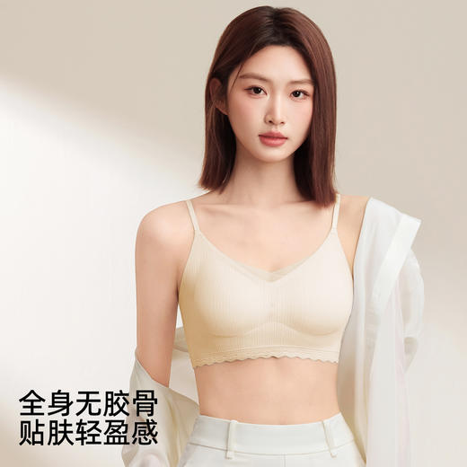 熳洁儿 细肩带美背文胸聚拢蕾丝吊带款法式网纱防走光25251518 商品图8