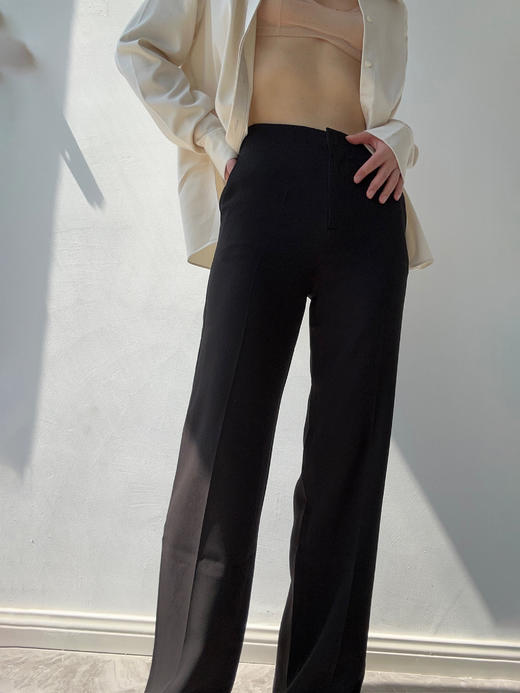 DONSEE10｜DS10SS2449 醋酸墨黑直筒西裤 商品图0