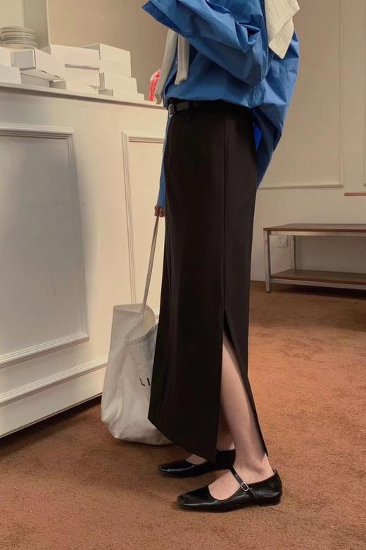 LNNNS 黑色百搭直筒半裙 19834【不含腰带】 商品图4