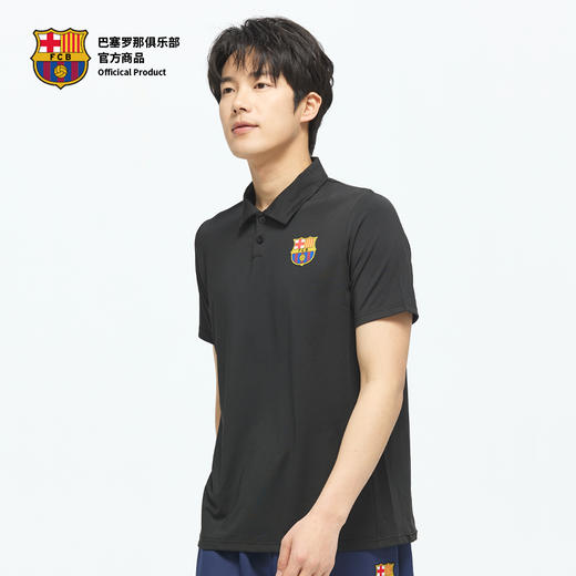 【官方正版】巴塞罗那俱乐部丨巴萨春夏黑色运动polo商务风男球迷 商品图1