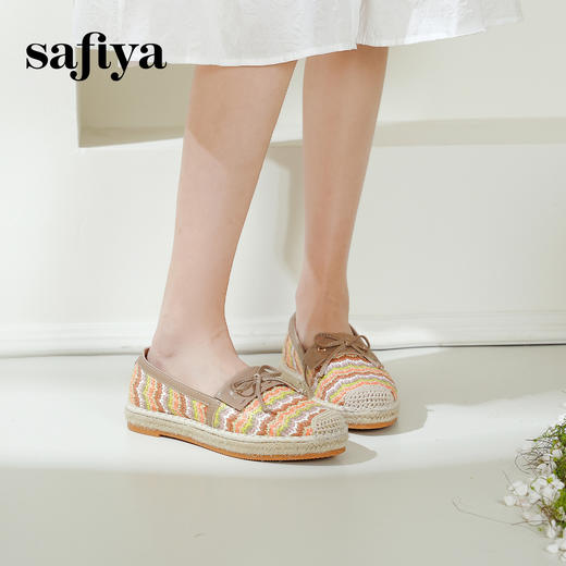 预售|Safiya/索菲娅2025春时尚蝴蝶结轻便休闲编织渔夫鞋 SFD1111066 商品图6