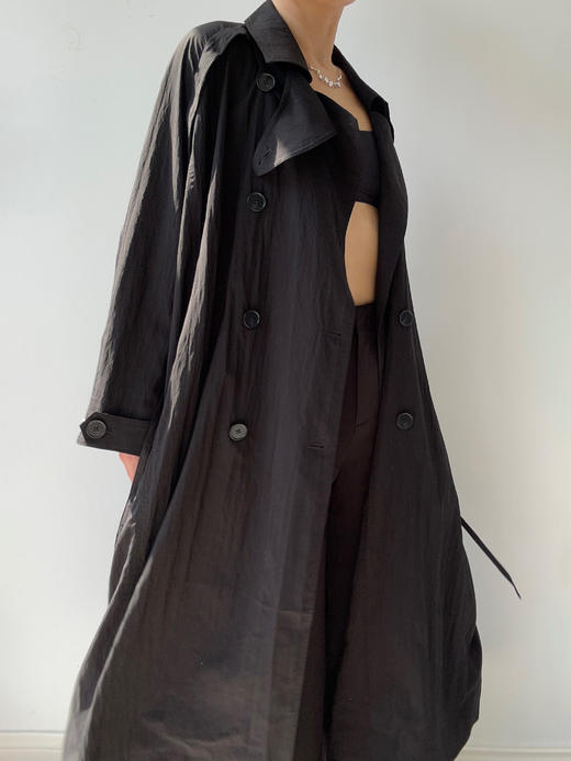 DONSEE10｜DS10SS2540-B 黑色直筒长风衣 商品图0