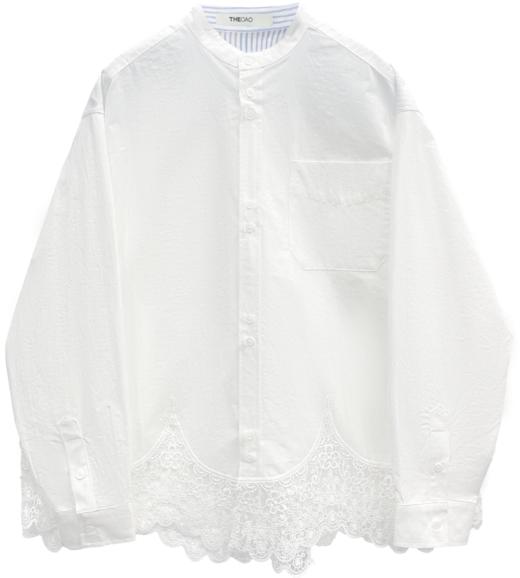 小立领蕾丝边衬衫 商品图0