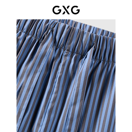 GXG男士细条纹棉质家居服高级感春秋北欧风睡裤单短裤 商品图2