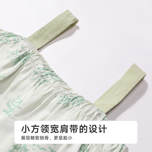 都市丽人好睡好眠女士梭织棉背心套装薄人棉贡缎无袖类LHH2F9 商品图3