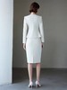IWY/高端主持人时尚洋气职业套装御姐范长袖白色方领压褶外套商务礼服CS2083 商品缩略图4