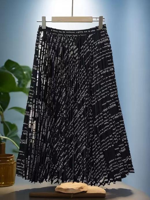 6.30清仓（NO退，能接受拍） 潮牌清仓价-黑色字母半裙A018-喜出 商品图1