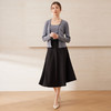 EITIE爱特爱经典伞裙高腰A字通勤OL百搭显瘦半身裙春新款A2506523 商品缩略图8