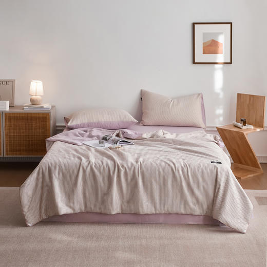 【色织水洗棉全棉夏凉被】2025新款原创侘寂系列全棉夏被-夏被四件套 商品图11