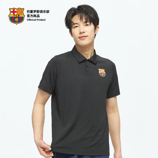 【官方正版】巴塞罗那俱乐部丨巴萨春夏黑色运动polo商务风男球迷 商品图2