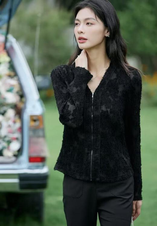 7.7清货，能接受不退拍 原创设计师品牌- CHUMO初沫8007毛边拉链超显瘦小衫（这款胳膊比较瘦）-喜出 商品图2