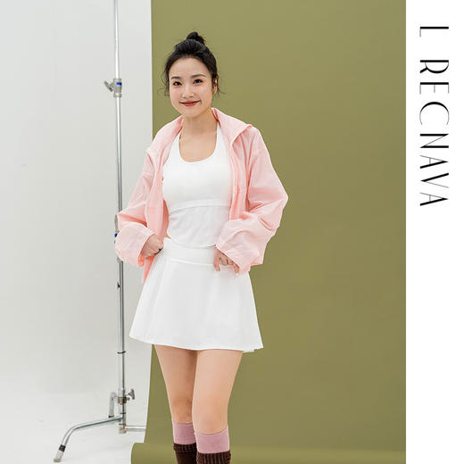 L RECNAVA 高腰加宽腰头 侧边褶皱裙摆网球裙 凉感50D加密四面弹面料 带打底裤 有口袋 商品图1