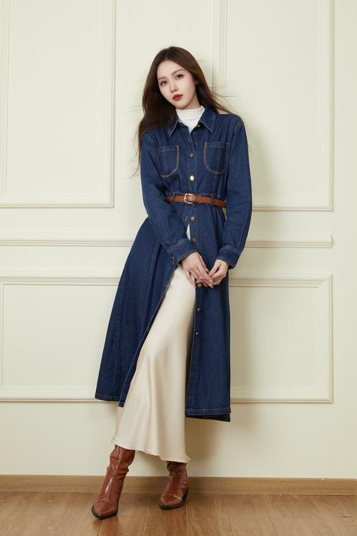 LNNNS 复古款牛仔开衫连衣裙 19813 商品图5