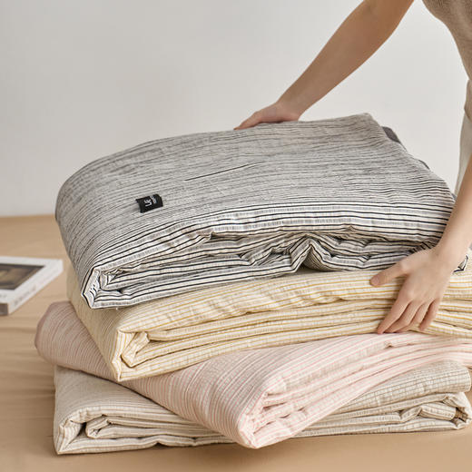 【色织水洗棉全棉夏凉被】2025新款原创侘寂系列全棉夏被-夏被四件套 商品图13