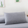 【针织棉枕套】日式无印全棉针织棉枕头套良品简约条纹纯棉单人天竺棉枕套一对 商品缩略图4
