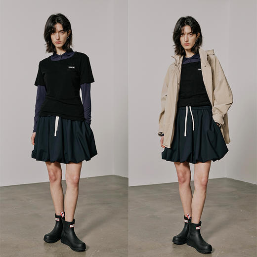 UMILAB【精灵】活泼俏皮 柔软抗皱松紧腰防走光花苞半裙D761W 商品图2