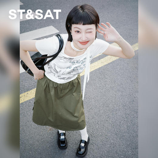 星期六经典英伦风复古一脚蹬厚底乐福SSD1111B02 商品图5