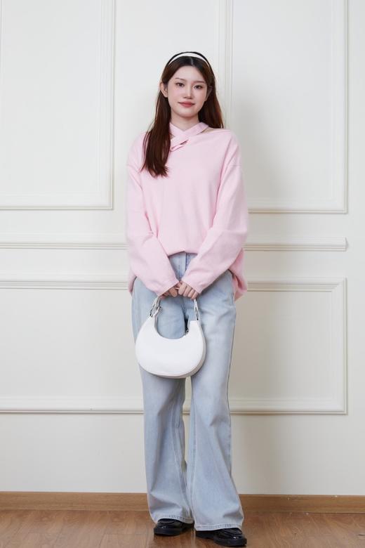 SIA SAYLOR 交叉镂空露肩针织上衣 19836 商品图2