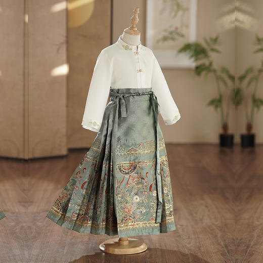 苏城纪童装汉服马面裙套装-孔雀 商品图6