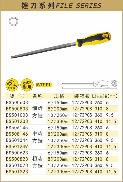 波斯 方锉-中齿10"/250mm BS501044 商品图0
